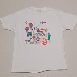 90s Vintage New Jersey Tourist Graphic Souvenir T-shirt Single Stitch Tee XL